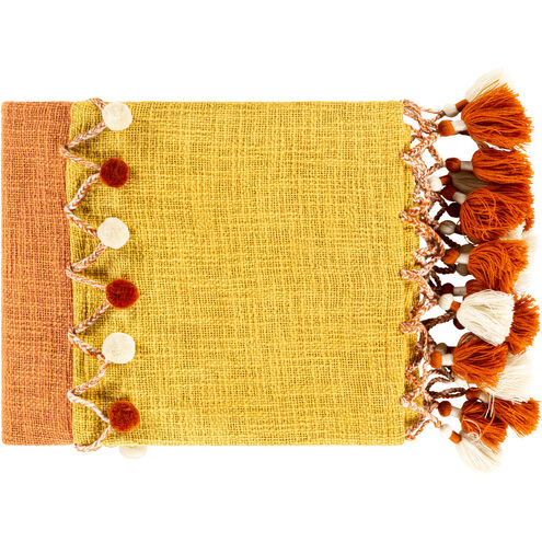 Amarie 60 X 50 inch Burnt Orange/Mustard/Khaki/Clay Throws, Rectangle