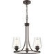 Ashford 3 Light 18 inch Rubbed Bronze Chandelier Ceiling Light
