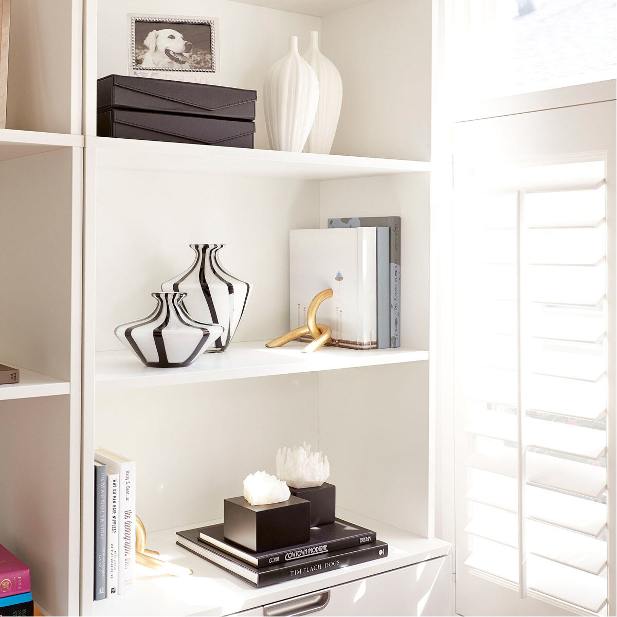 Quartz Black And White Crystal Table Accent, Medium