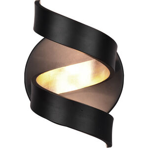 Spiral 1 Light 7 inch Black and Gold Wall Sconce Wall Light