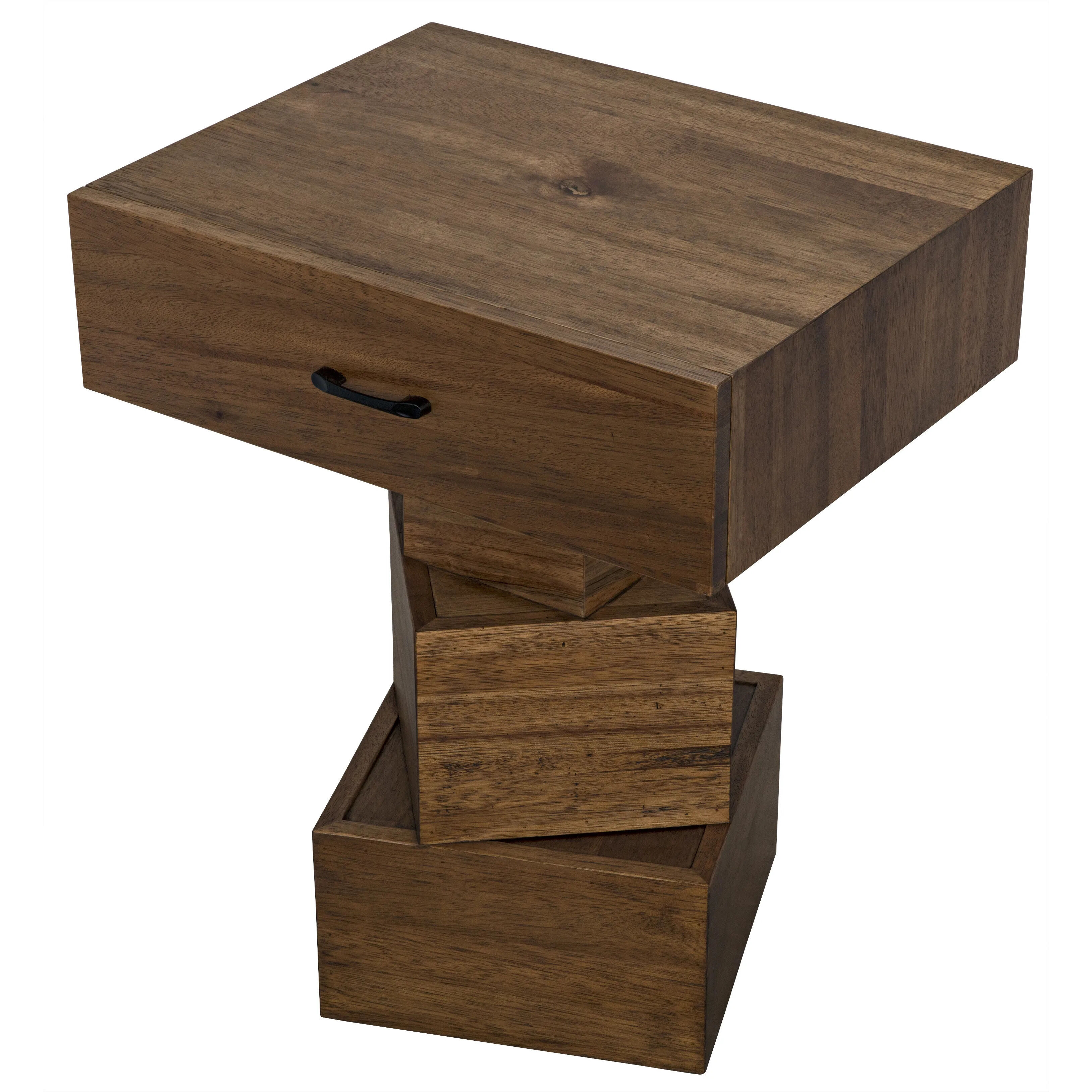 Grobius 28 X 23 inch Dark Walnut Side Table