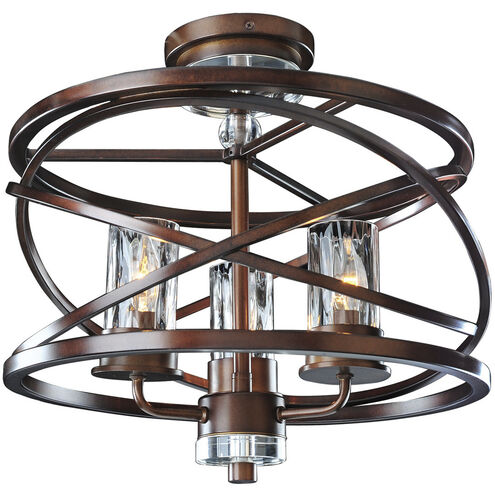 Eternity 3 Light 17 inch Etruscan Bronze Semi Flush Mount Ceiling Light