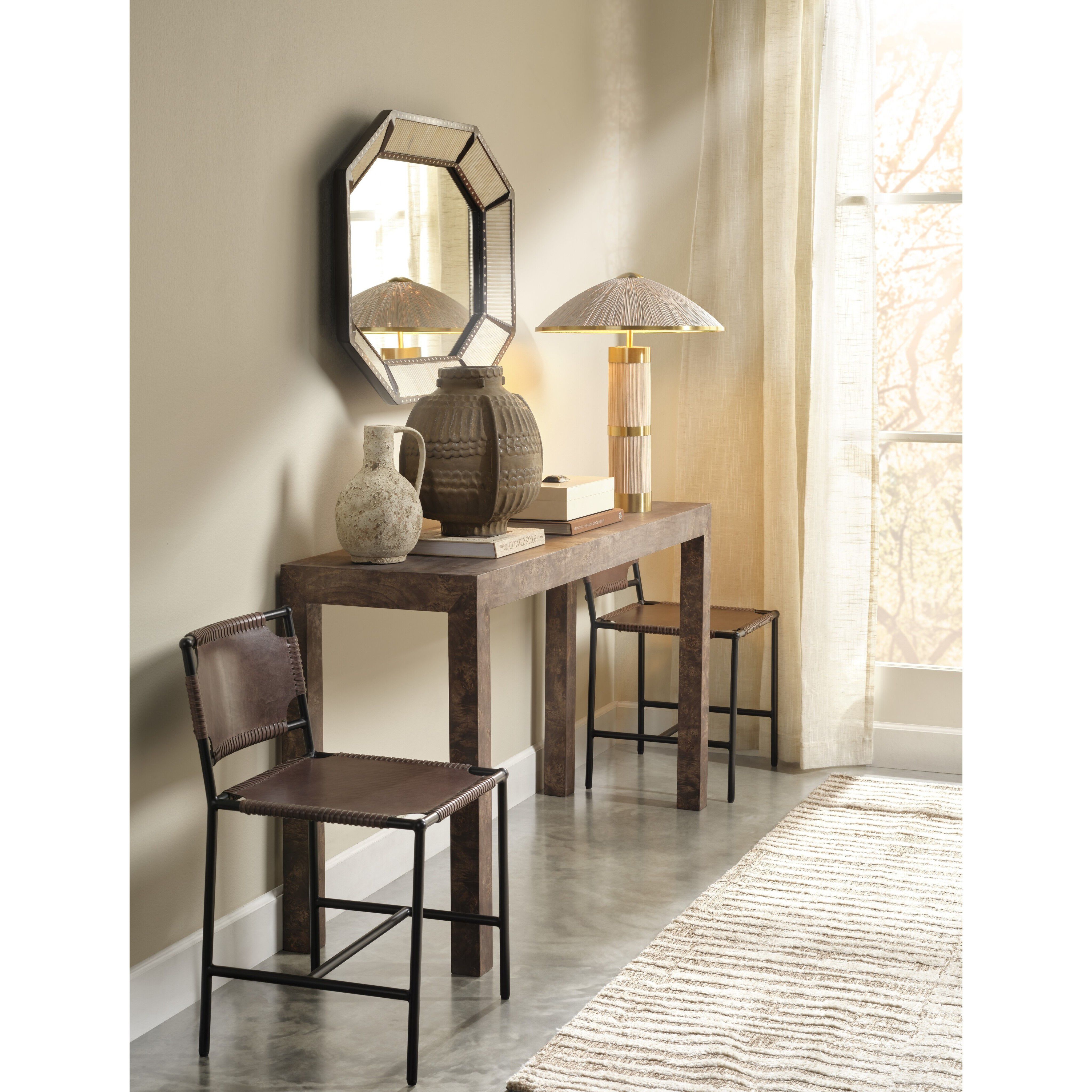 Seychelles 24 inch 60.00 watt White Washed Rattan and Polished Brass Table Lamp Portable Light, Inline