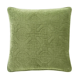 Quilted Cotton Velvet 18 X 18 inch Grass Green Pillow Kit, Square