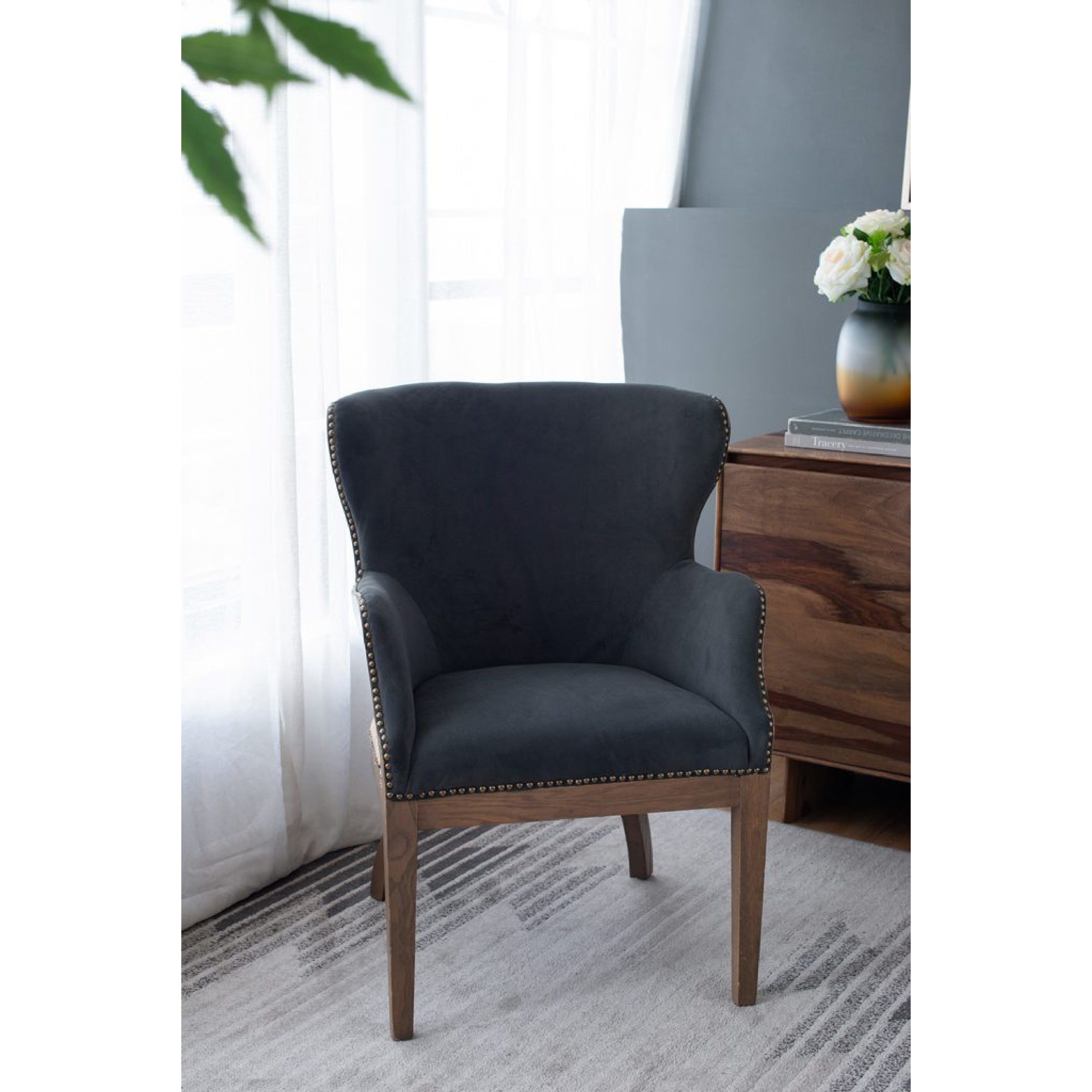Dugan Dark Grey and Brown Arm Chair
