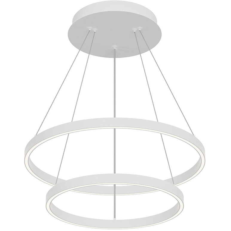 Cerchio LED 23.63 inch White Chandelier Ceiling Light