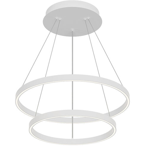 Cerchio LED 23.63 inch White Chandelier Ceiling Light