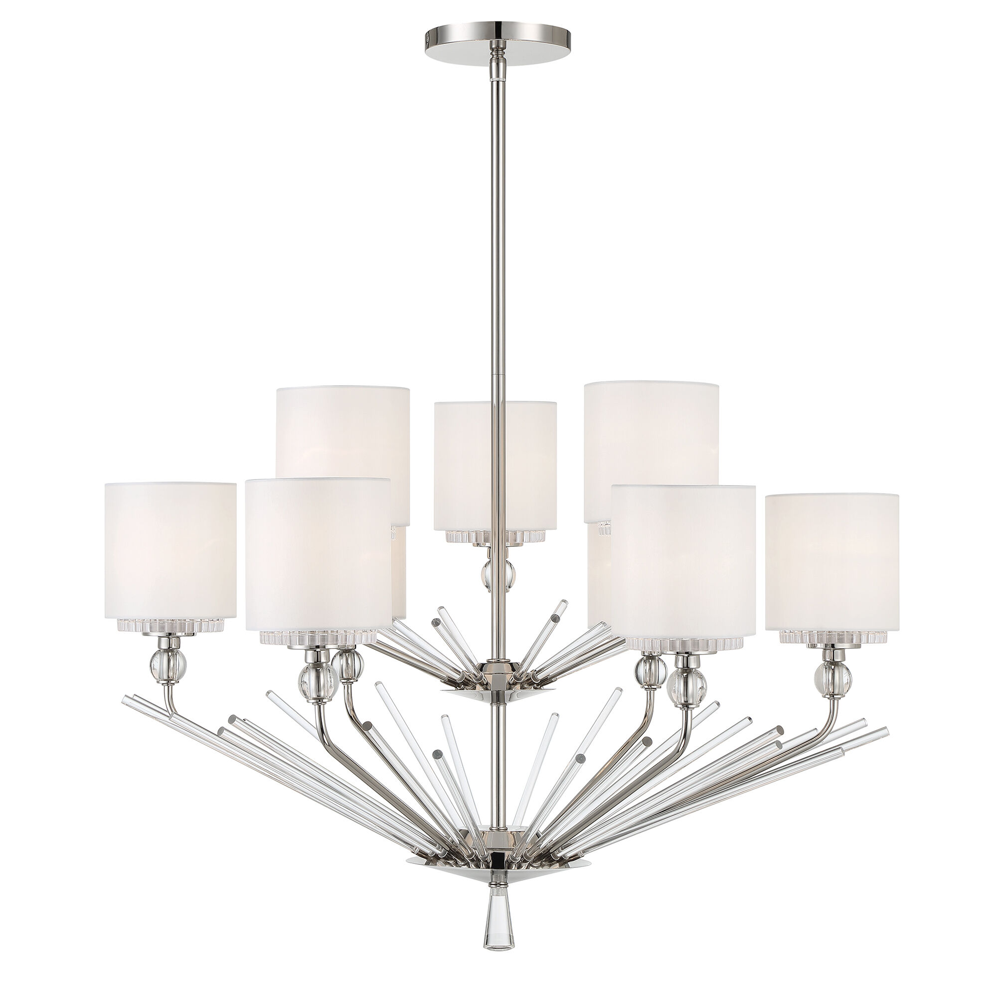 Sutton 9 Light 32 inch Polished Nickel Chandelier Ceiling Light