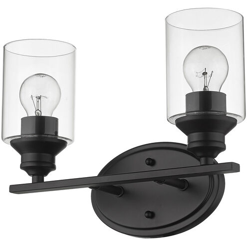 Gemma 2 Light 14 inch Matte Black Vanity Light Wall Light