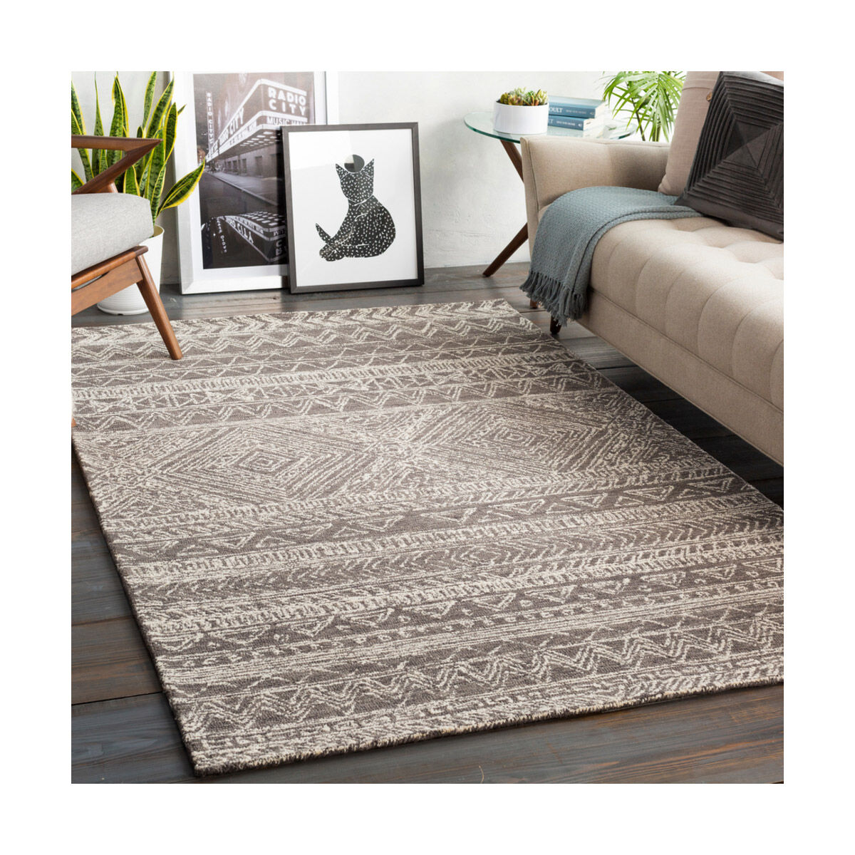 Newcastle 72 X 48 inch Charcoal/Cream Rugs