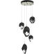 Chrysalis 5 Light 15.7 inch Sterling Pendant Ceiling Light in Black Crystal