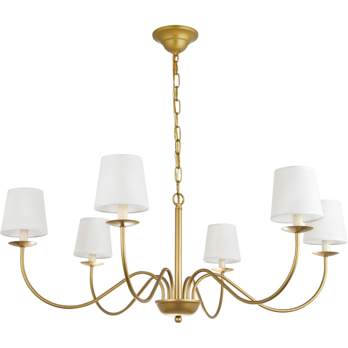 Eclipse 6 Light 37 inch Brass Chandelier Ceiling Light