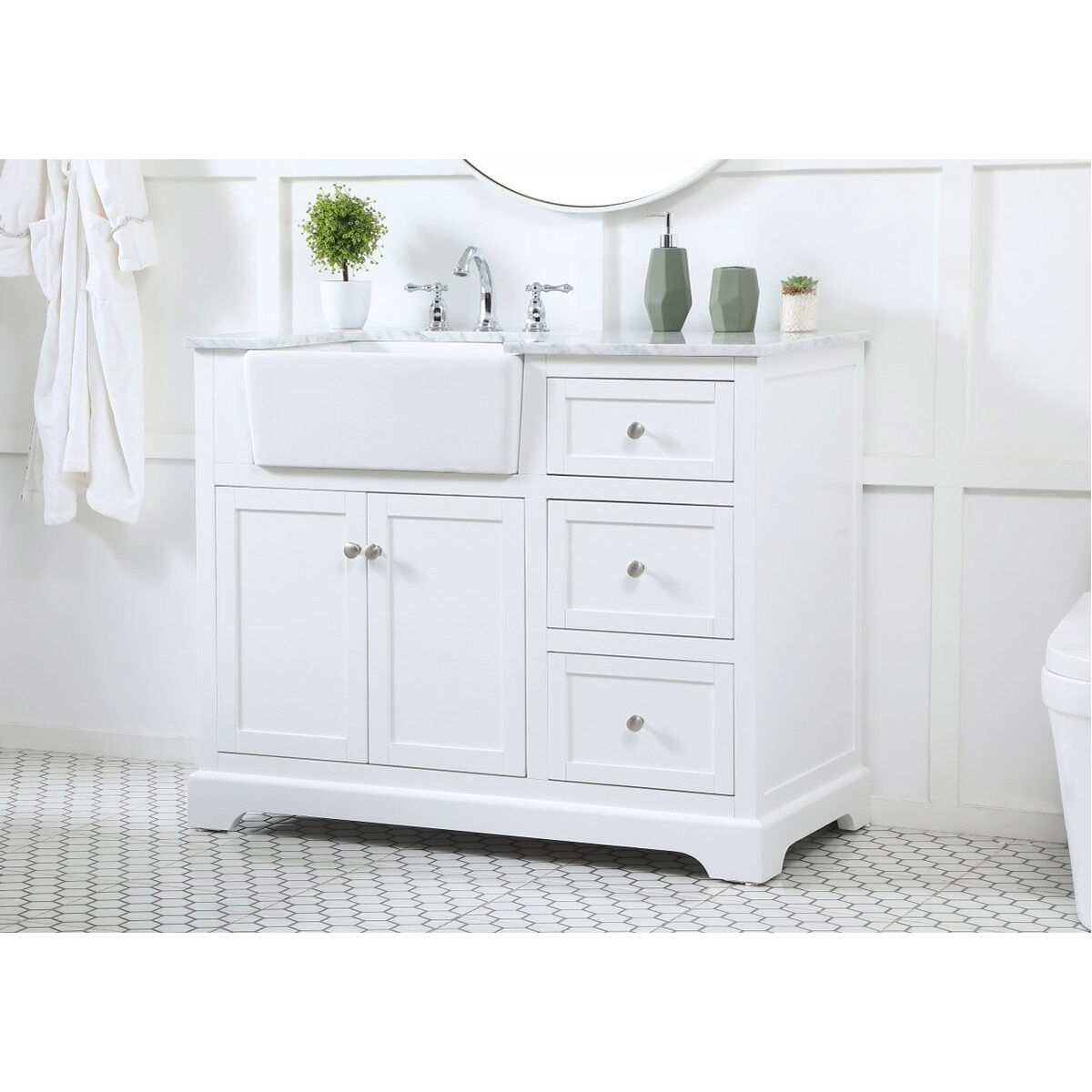 Franklin 42 X 22 X 35 inch White Bathroom Vanity Cabinet