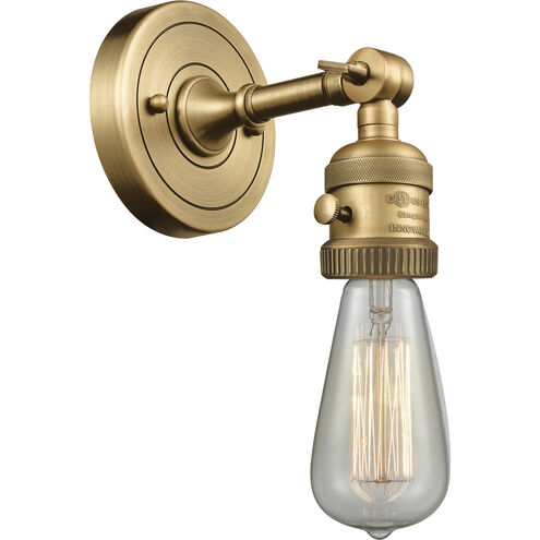 Franklin Restoration Bare Bulb 1 Light 5 inch Brushed Brass Sconce Wall Light