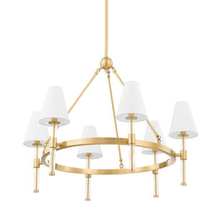 Janelle 6 Light 32 inch Aged Brass Chandelier Ceiling Light