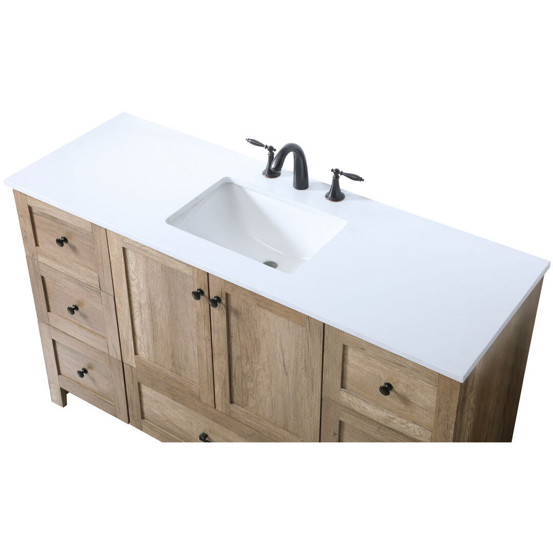 Soma 54 X 19 X 34 inch Natural Oak Vanity Sink Set