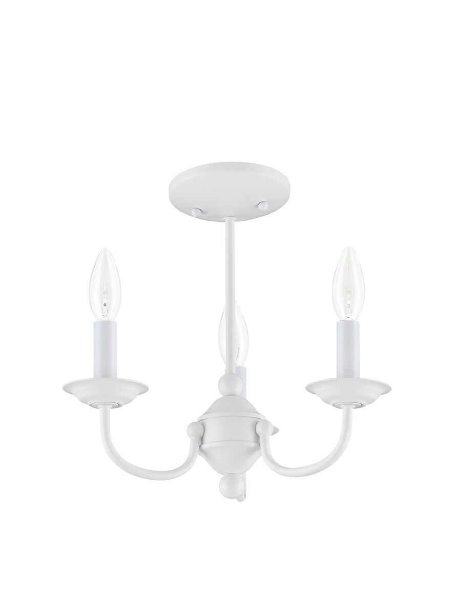 Home Basics 3 Light 14 inch White Mini Chandelier Ceiling Light
