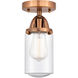 Nouveau 2 Dover LED 5 inch Antique Copper Semi-Flush Mount Ceiling Light in Seedy Glass