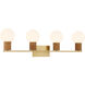 Jarrell 4 Light 33.5 inch Warm Brass Bathroom Vanity Light Wall Light