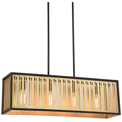 Matteo Lighting Goldenguild 4 Light 8 inch Matte Black Chandelier Ceiling Light C67714MB - Open Box