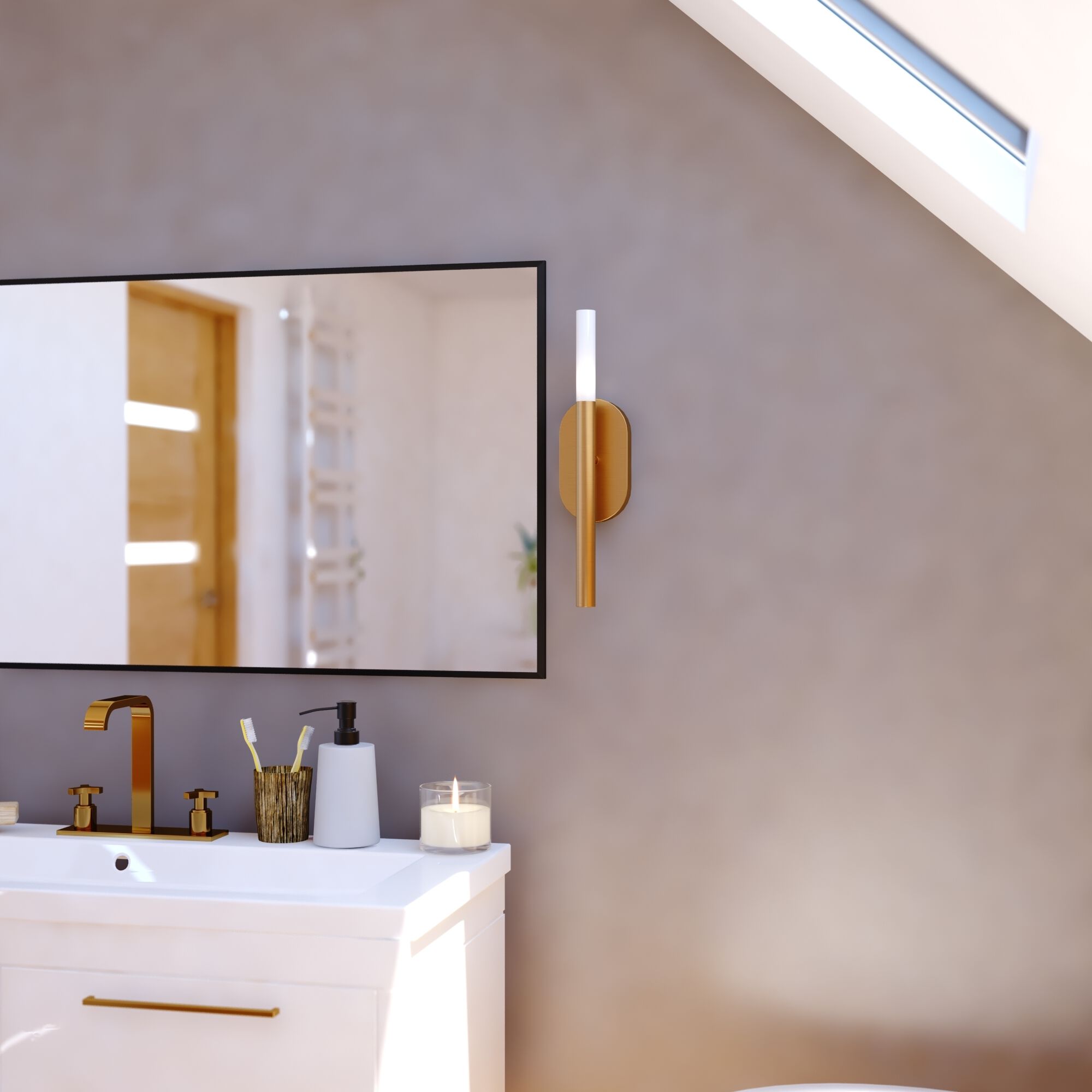 Fulton LED 4.25 inch Satin Brass ADA Wall Light