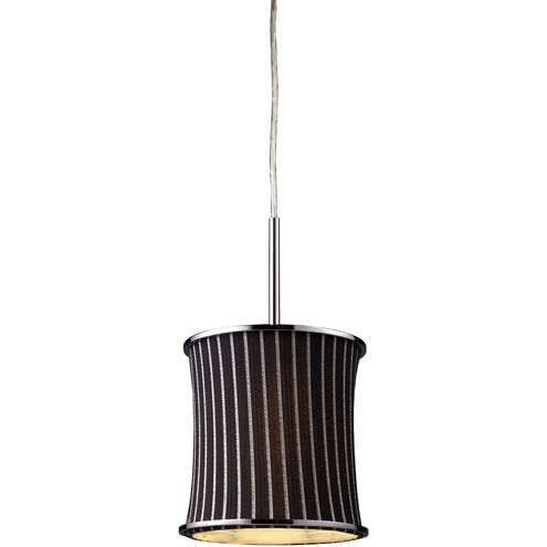 Fabrique 1 Light 8 inch Polished Chrome with Black Pendant Ceiling Light