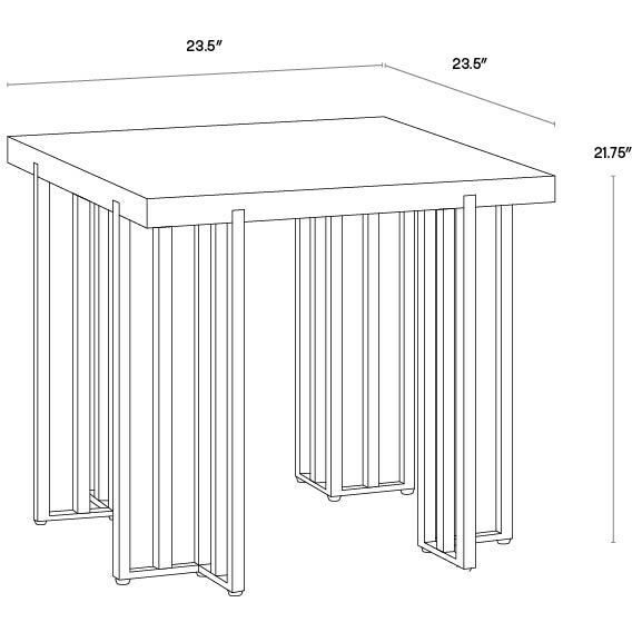 Alto 23.5 X 23.5 inch Espresso / Antique Brass Side Table