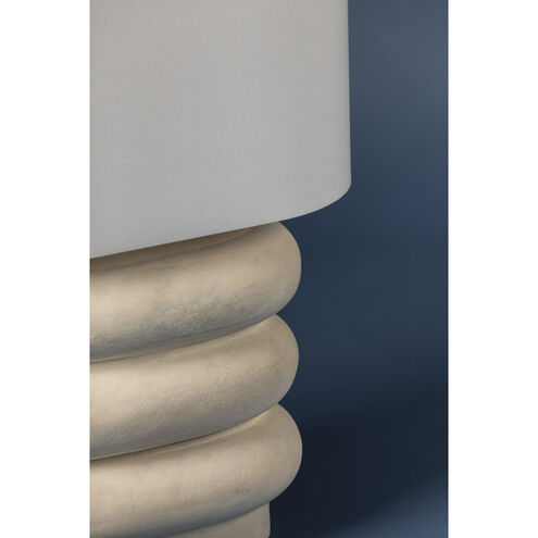 Ewing 25 inch 60.00 watt Aged Brass and Weathered Ivory Ceramic Table Lamp Portable Light