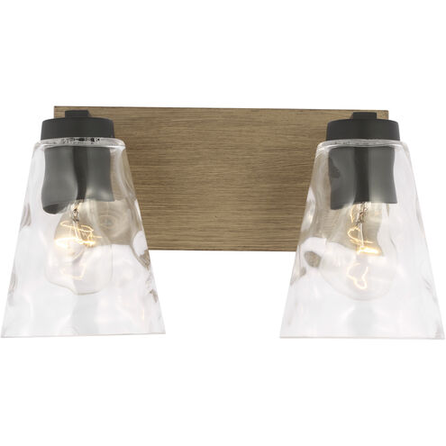 Dunton 2 Light 13.63 inch Midnight Black Vanity Light Wall Light, Medium