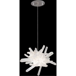 Diamantina LED 12 inch Silver Drop Light Ceiling Light in Hand Cast Studio Glass