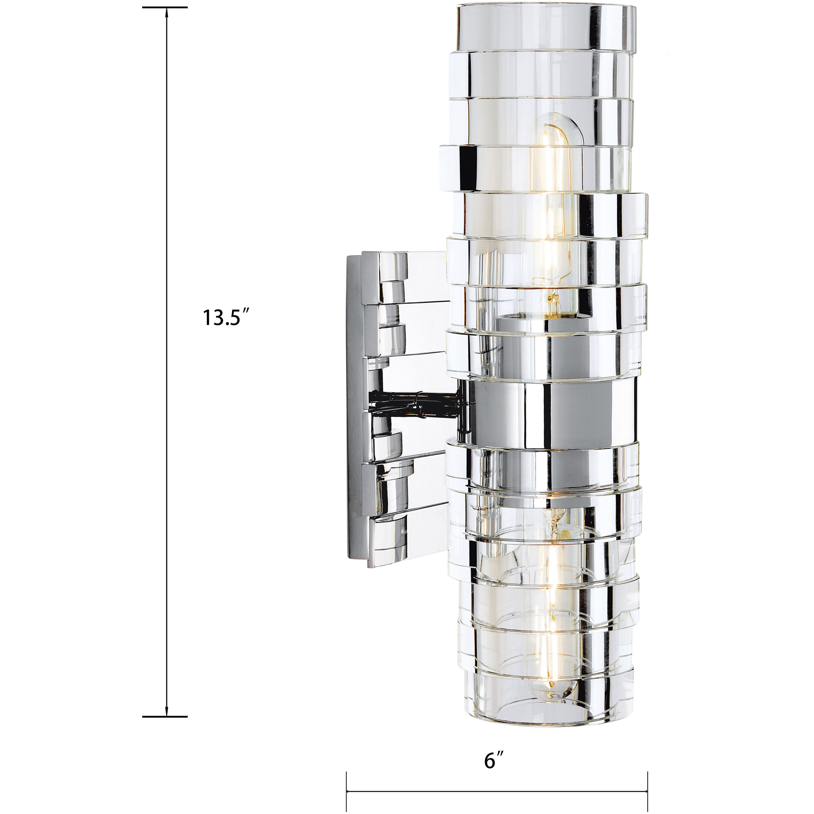 Murano Sconce Wall Light in Chrome