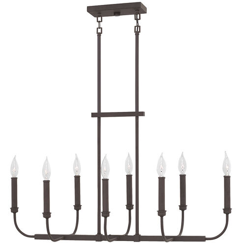 Alister 8 Light 33 inch Buckeye Bronze Indoor Linear Chandelier Ceiling Light