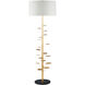 Vittoria 66.75 inch 150 watt Antique Gold Leaf Floor Lamp Portable Light