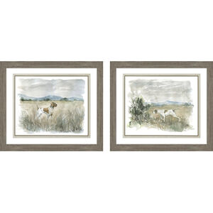 Animals Brown and Green and Blue and Gray Framed Art