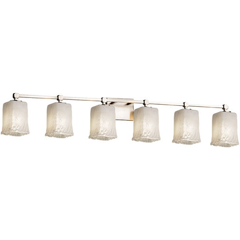 Veneto Luce 6 Light 49.5 inch Polished Chrome Bath/Vanity Wall Light in Whitewash (Veneto Luce), Square with Rippled Rim, Incandescent