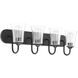 Neighborhood Gwyneth 4 Light 30 inch Flat Black Vanity Light Wall Light in Clear Seeded, Neighborhood Collection