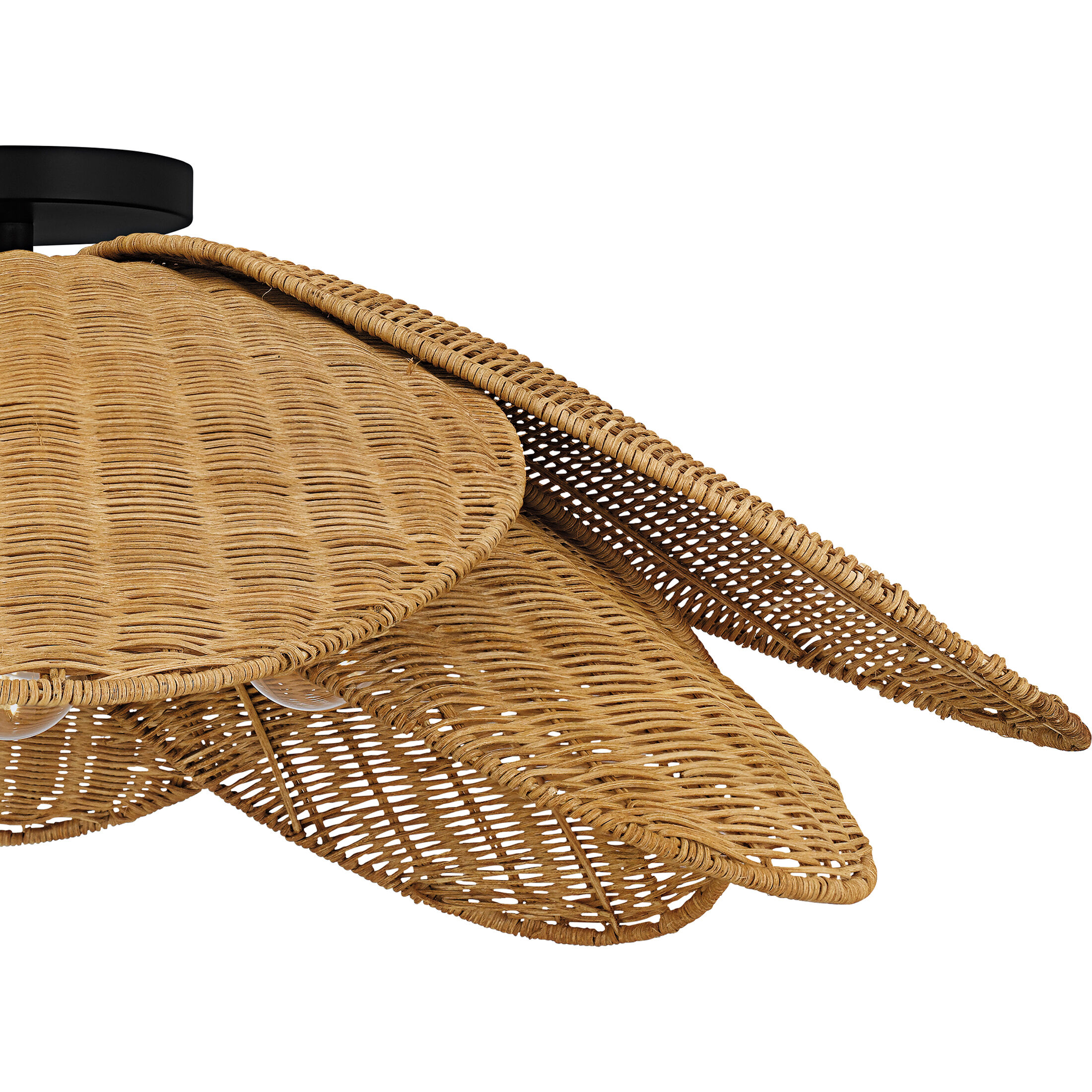 Willa 4 Light 30 inch Matte Black Semi-Flush Mount Ceiling Light, Extra Large