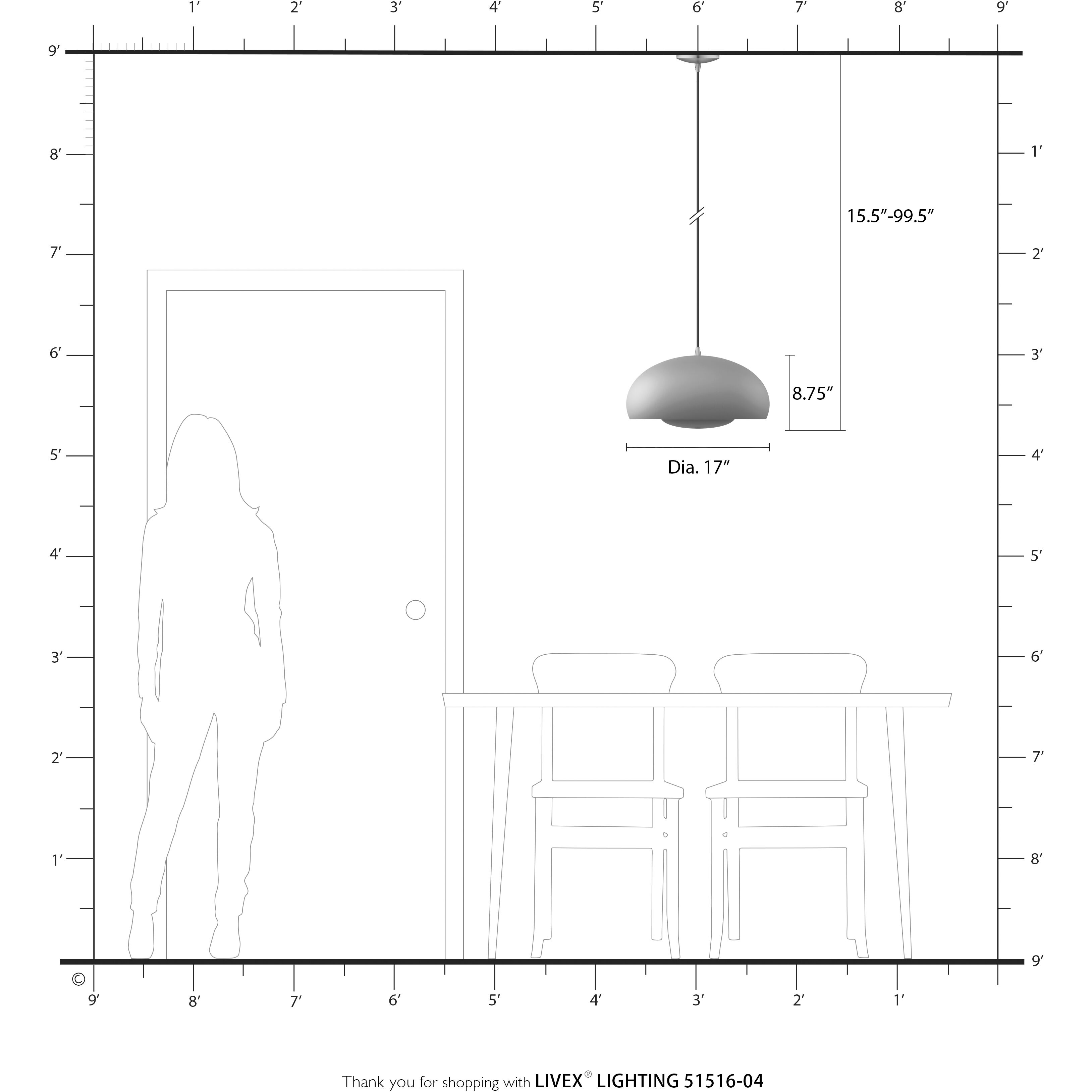 Domma 3 Light 17 inch Black with Brushed Nickel Accents Pendant Ceiling Light