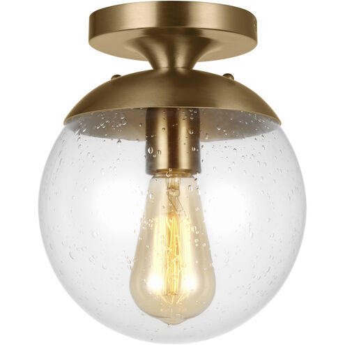 Leo - Hanging Globe 1 Light 8 inch Satin Brass Semi-Flush Mount Ceiling Light