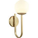 Caroline 1 Light 9 inch Brushed Gold Vanity Light Wall Light