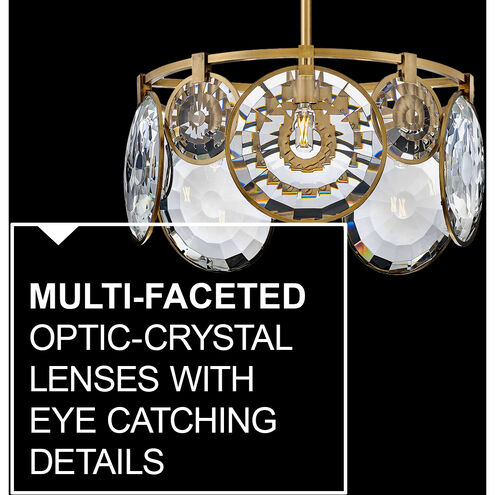Nala LED 21.75 inch Heritage Brass Pendant Ceiling Light, Semi-Flush Mount