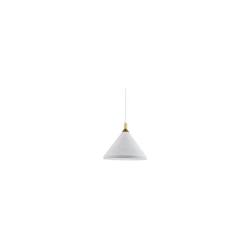 Dorothy 1 Light 14 inch White with Gold Detail Pendant Ceiling Light