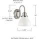 Baxter 1 Light 7 inch Brushed Nickel Sconce Wall Light in Milk