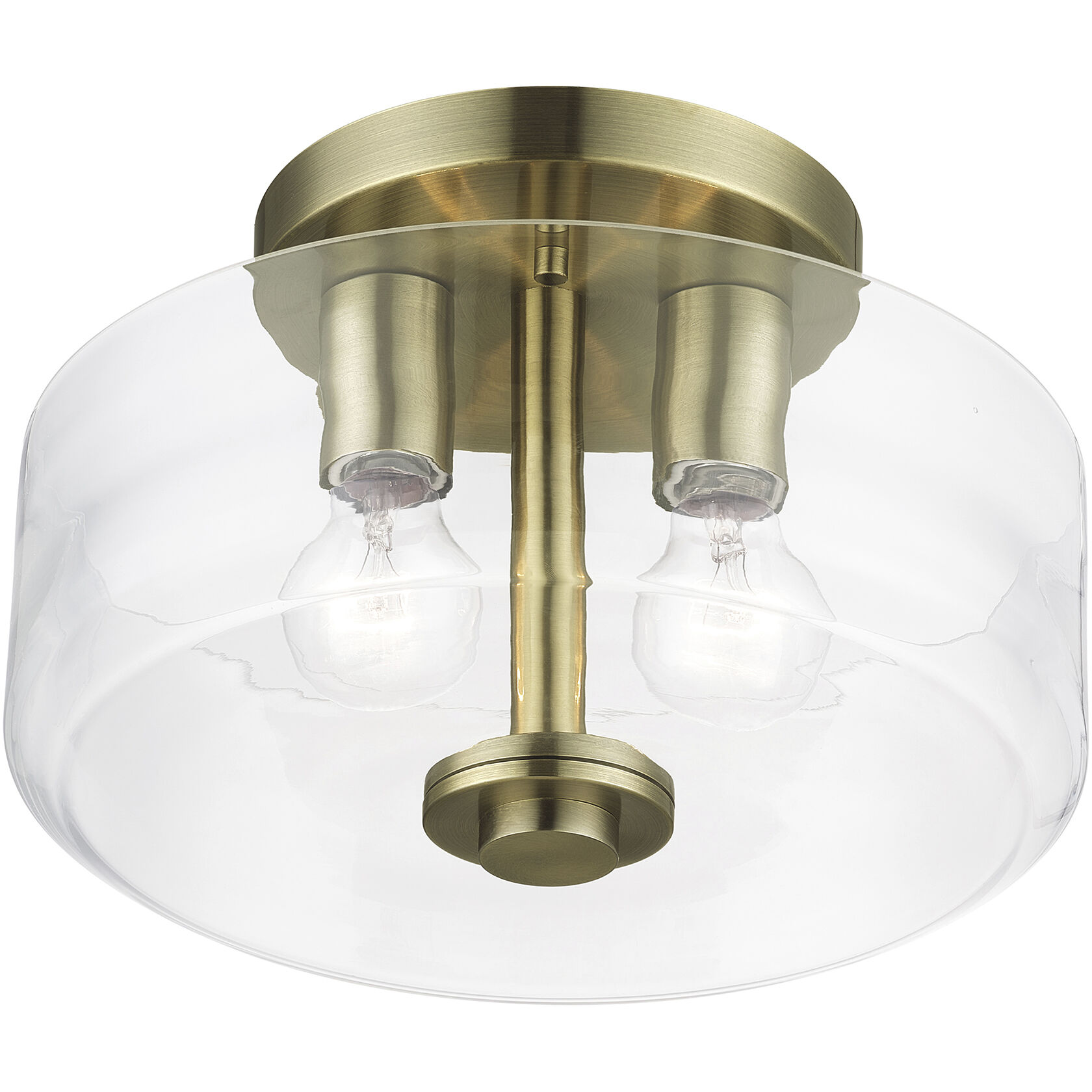Whitworth 2 Light 12.25 inch Antique Brass Semi-Flush Ceiling Light