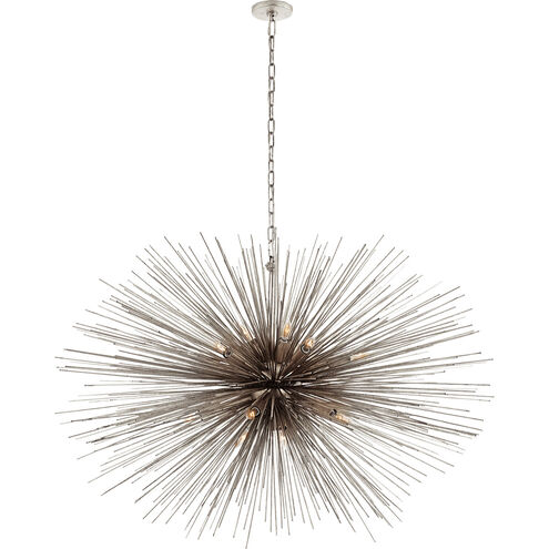 Kelly Wearstler Strada 20 Light 50 inch Burnished Silver Leaf Oval Chandelier Ceiling Light, Large