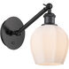 Ballston Norfolk LED 5.75 inch Matte Black Sconce Wall Light in Matte White Glass