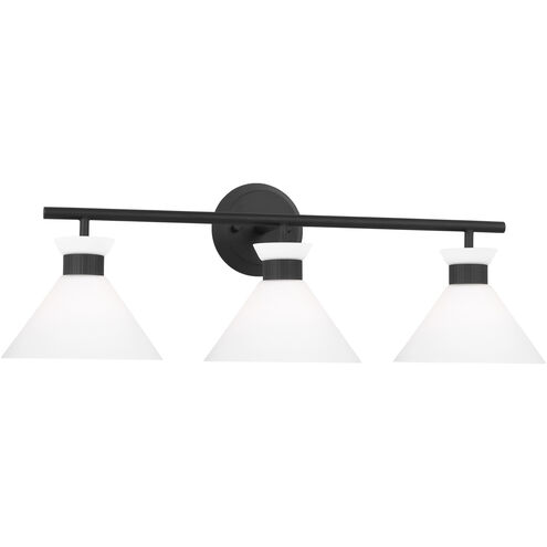 Drew & Jonathan Belcarra 3 Light 27 inch Midnight Black Wall Bath Fixture Wall Light