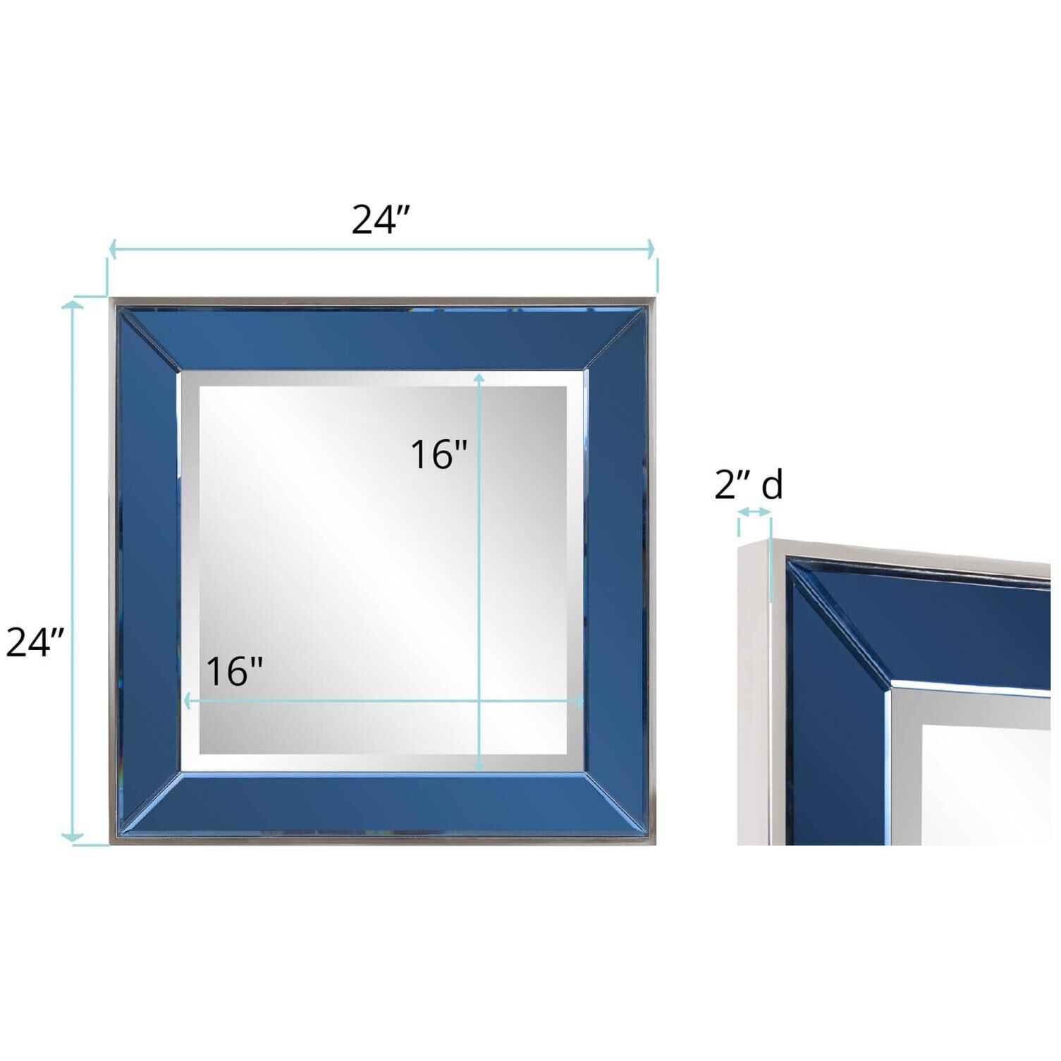 Square Devon 24 X 24 inch Blue Mirror