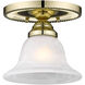 Edgemont 1 Light 7 inch Polished Brass Semi-Flush Mount Ceiling Light