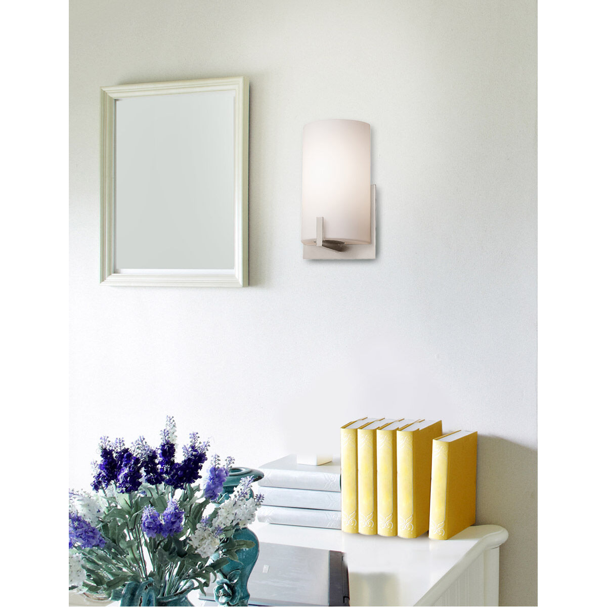 Fusion Wall Sconce Wall Light in 700 Lm LED, Brushed Nickel, Opal Fusion
